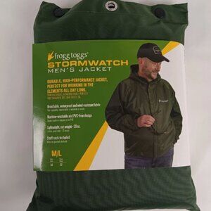 Men's frogg toggs® STORMWATCH M/L Green Rain Jacket Durable Waterproof New Pack!